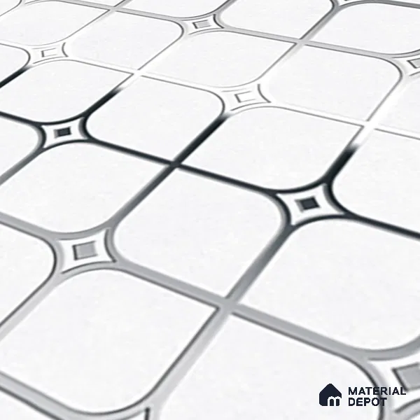 Highlighter Tiles  Tile TL 07253 B Plana 8019 GLM (Silver) 1 ft x 1 ft Ceramic Matte Finish - 9 mm  | 2 mm Spacer is Mandatory (Sample)